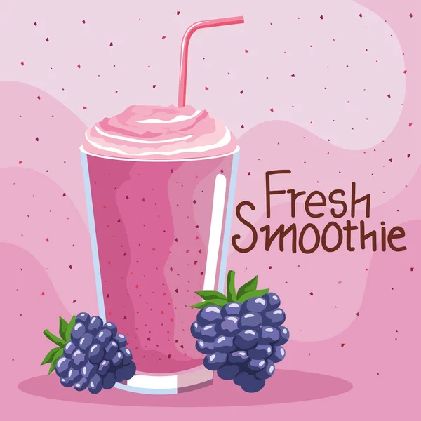 Smoothie de mora fresca — Archivo Imágenes Vectoriales