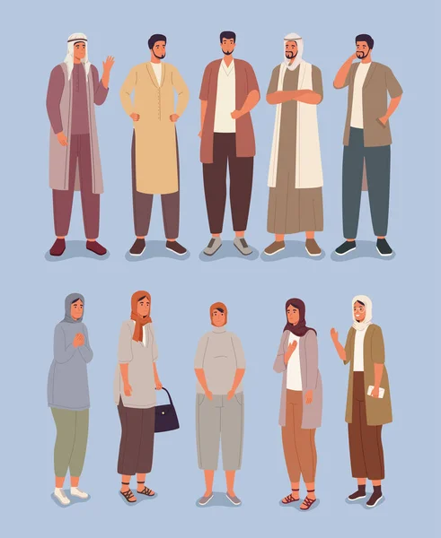 Groupe de musulmans — Image vectorielle