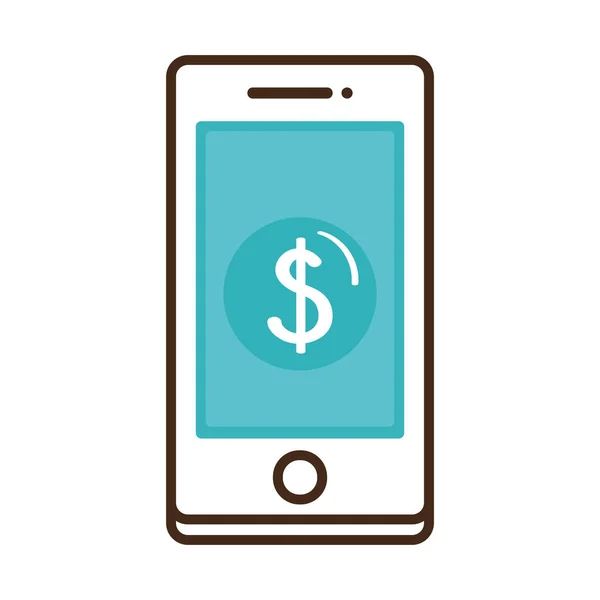 Smartphone com símbolo de dólar — Vetor de Stock