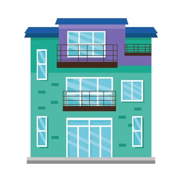 Green dream house facade — Stock Vector