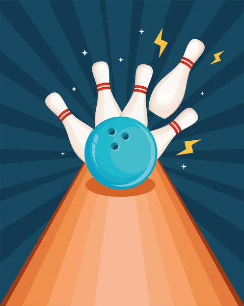 Bowling sport strejk — Stock vektor
