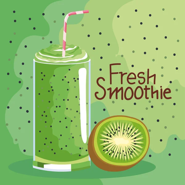 Fresh kiwi smoothie — Stock Vector