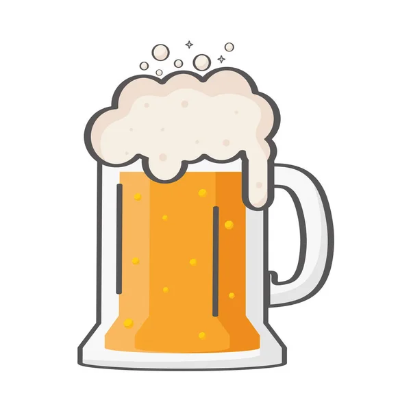 Cup of beer with foam — Stock Vector