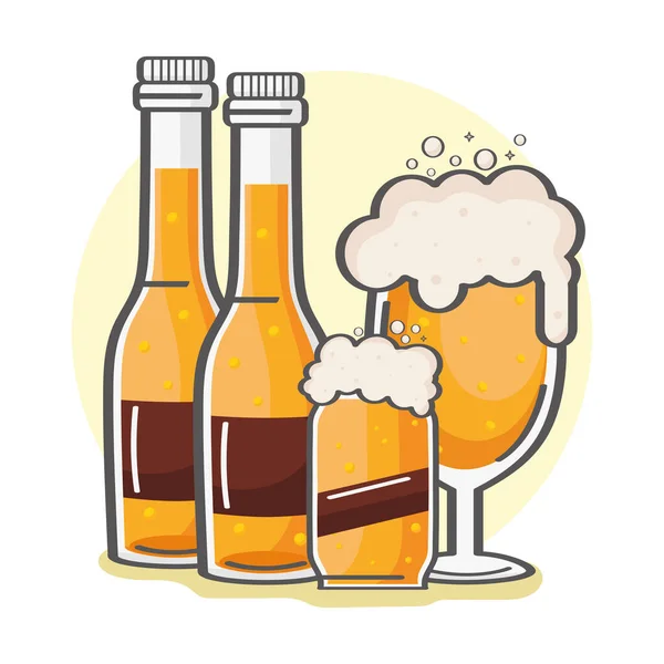 Delicious and fresh beers — Stock Vector