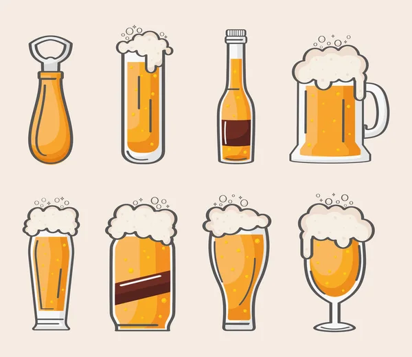 Пучок ікон з пивом — стоковий вектор