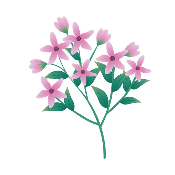 Flores lila con rama — Vector de stock