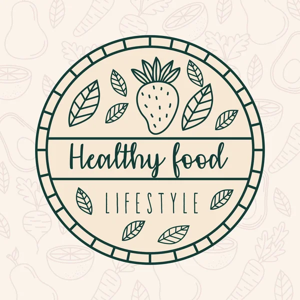 Label of healthy food — Stock Vector