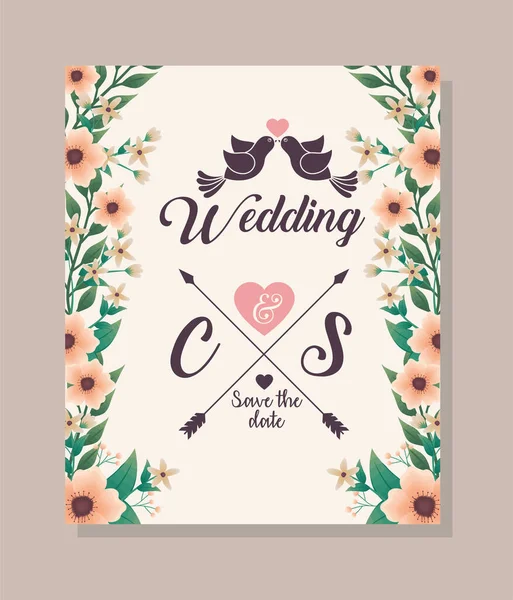 Cute wedding invitation — Stock Vector