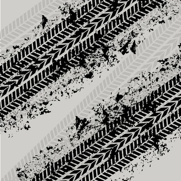 Tire tracks grunge — Stock Vector