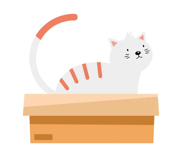 Dibujos animados gato blanco — Vector de stock