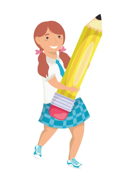 Mädchen mit Bleistift — Stockvektor