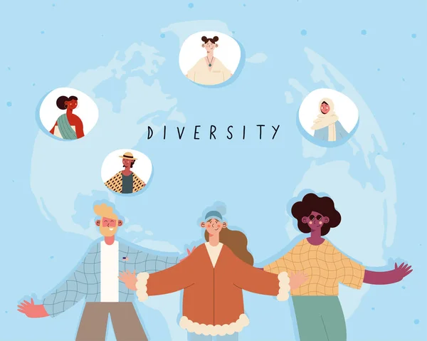 Diversité personnes conception — Image vectorielle