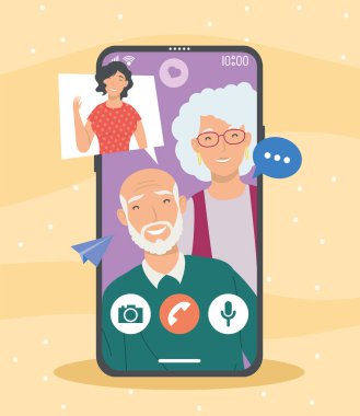 Akıllı telefondaki aile üyeleri