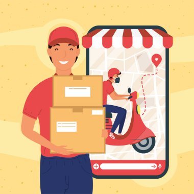 Akıllı telefondan motosikletli kuryeler