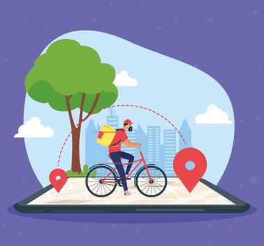 akıllı telefondan bisikletli kurye