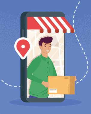 Cep telefonunda kutusu olan kurye