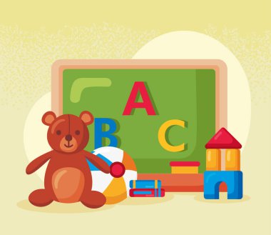 Oyuncak karatahta ve alfabe