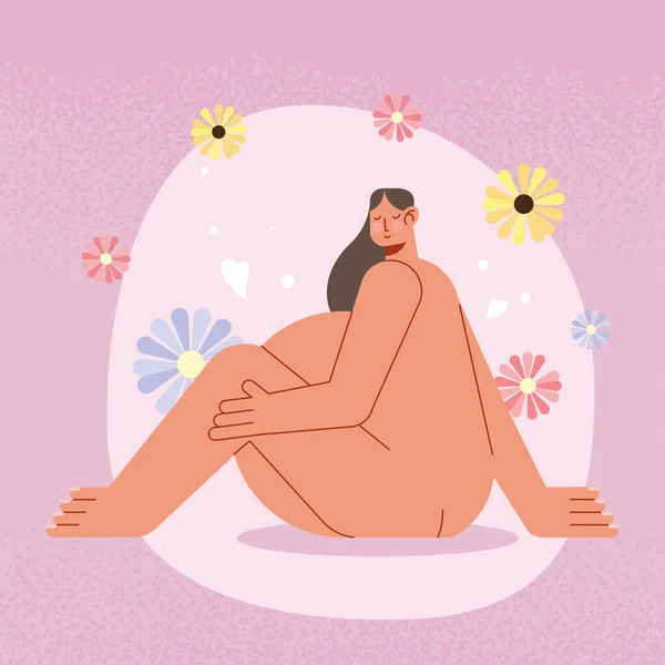 Беременная женщина голая — стоковый вектор