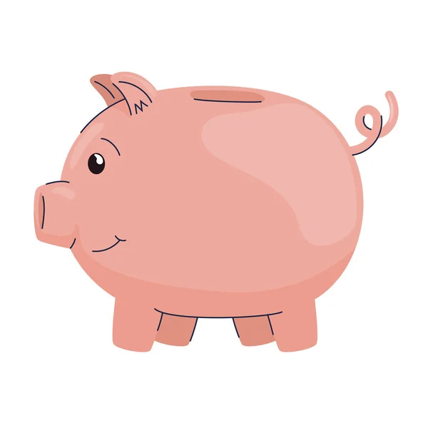 Dinheiro poupança porquinho banco — Vetor de Stock
