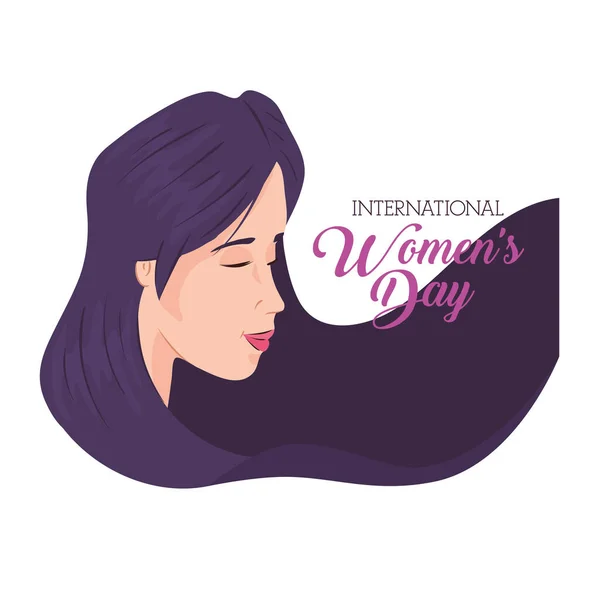 Face woman for international womens day — Stock Vector