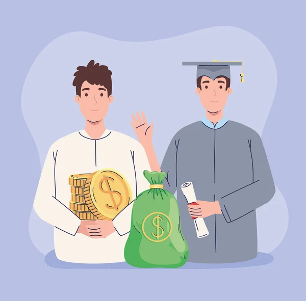 Студентські кредити або стипендія — стоковий вектор