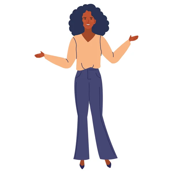 Belle afro femme debout — Image vectorielle