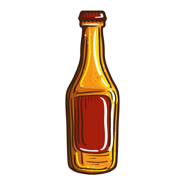 Goldene Bierflasche — Stockvektor