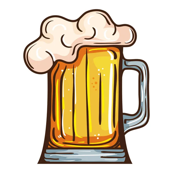 Golden beer in mug — Stock Vector