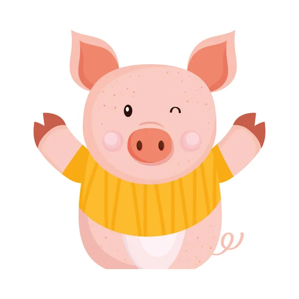 可爱的猪 — 图库矢量图片