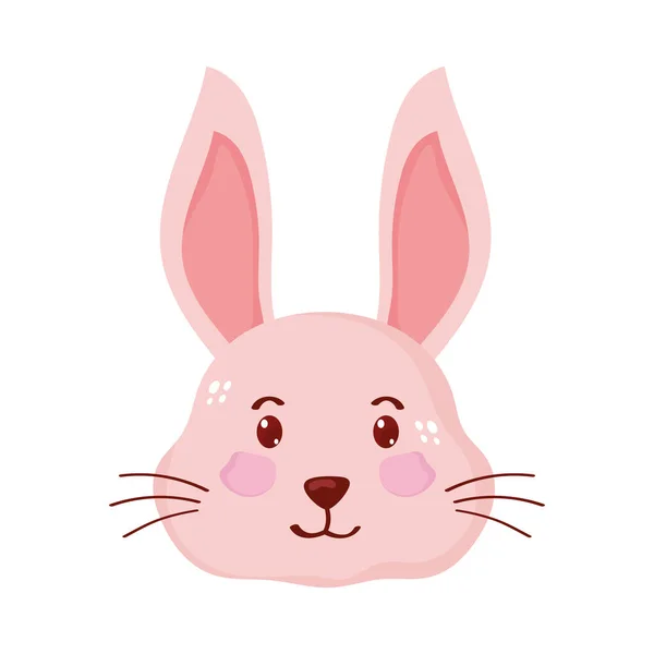 Кролик маленький голова животное изолировано — стоковый вектор