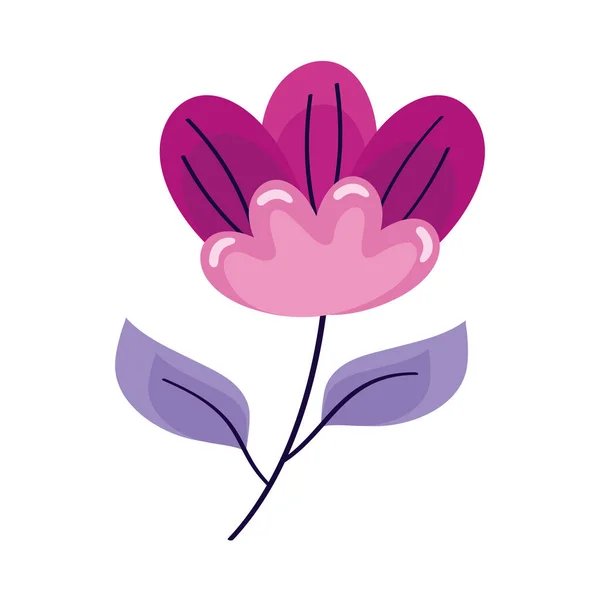 Dallı ve yapraklı çiçek — Stok Vektör