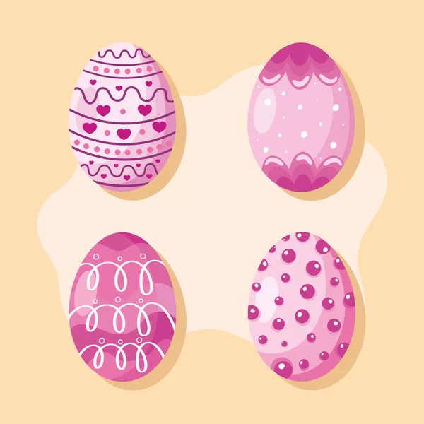 Conjunto de huevos de Pascua — Vector de stock