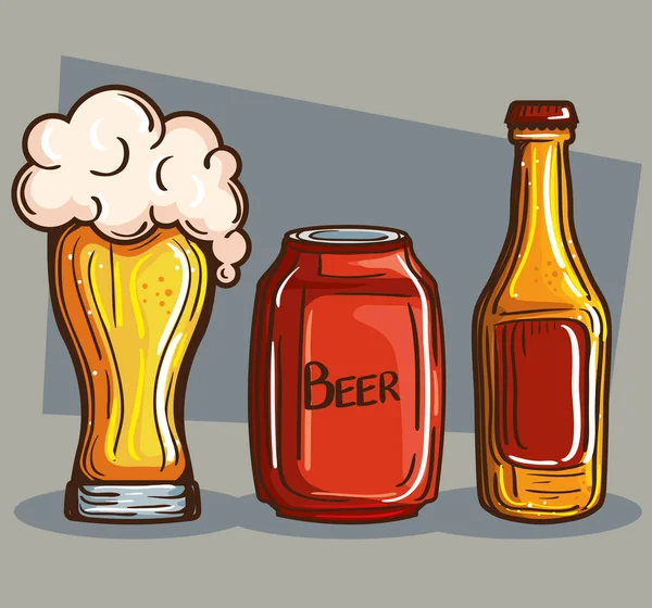 Cartaz com cervejas diferentes —  Vetores de Stock