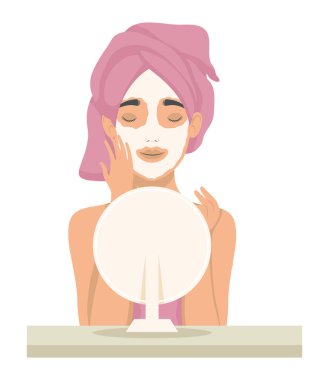 Maskeli ve aynalı kadın