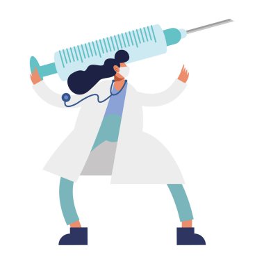 Kovid19 aşısı olan kadın doktor