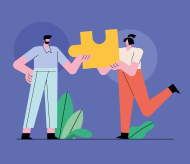 Bulmaca parçalı yenilikçi çift