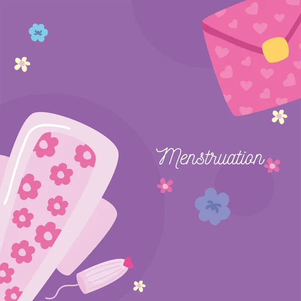 Tarjeta de letras de la menstruación — Archivo Imágenes Vectoriales