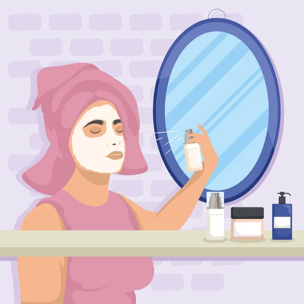 Γυναίκα με μάσκα και splash — Διανυσματικό Αρχείο