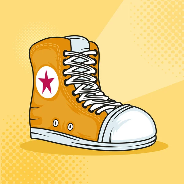 Mládež oranžová bota patch — Stockový vektor