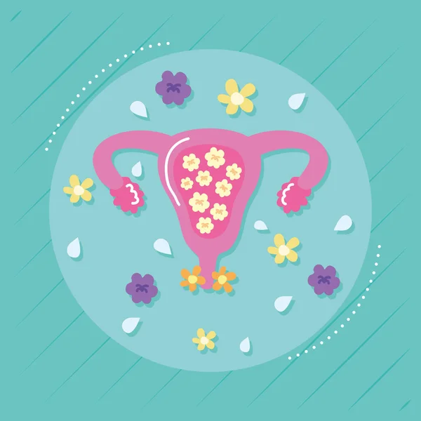 Samičí děloha s květinami — Stockový vektor