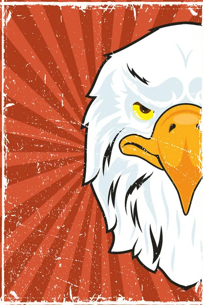 Écusson aigle dans l'affiche sunburst — Image vectorielle