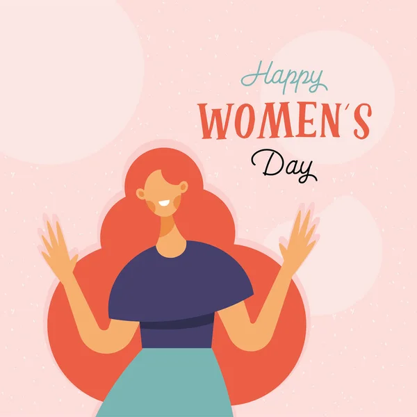 Dame en gelukkige vrouwen dag — Stockvector