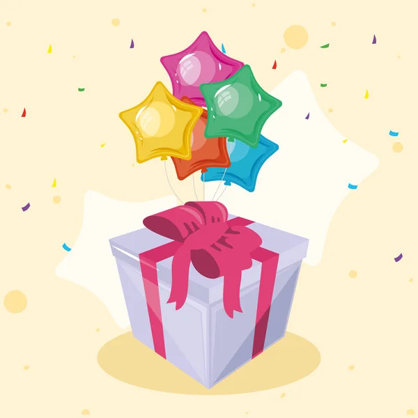 Μπαλόνια γενεθλίων και δώρο — Διανυσματικό Αρχείο