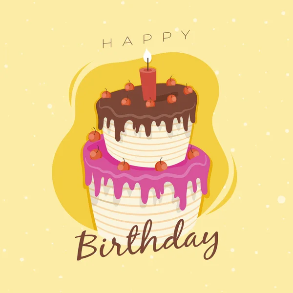 Happy birthday cake — Stock Vector