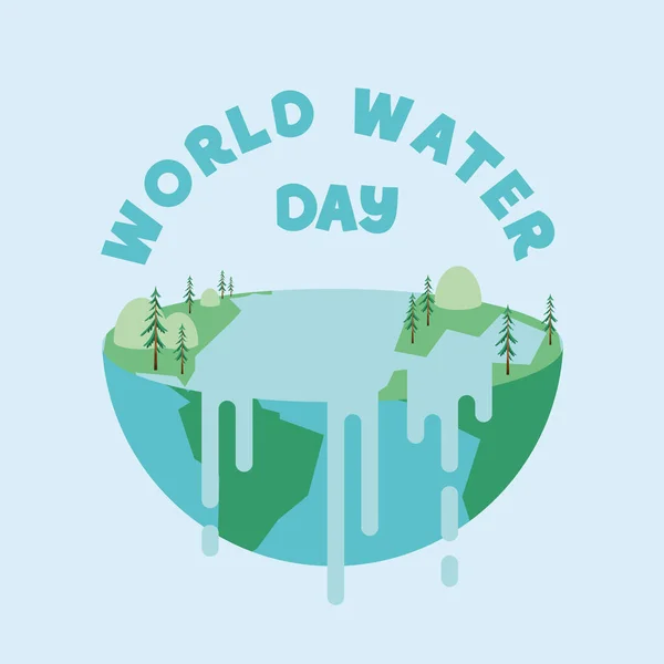 Postal del día mundial del agua — Archivo Imágenes Vectoriales