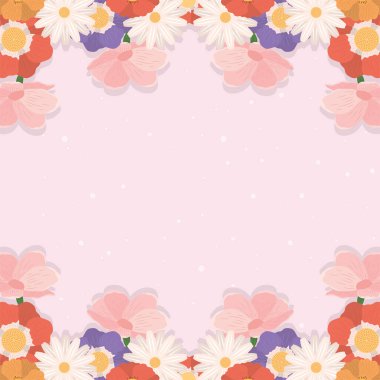 Bahar mevsimi çiçek çerçevesi