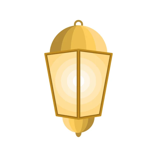 Golden islamic lamp — Stock Vector