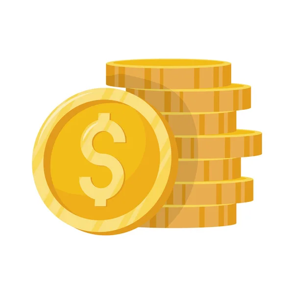 Mucchio monete d'oro soldi — Vettoriale Stock