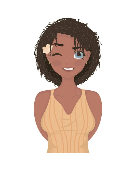Hermosa afro chica — Archivo Imágenes Vectoriales