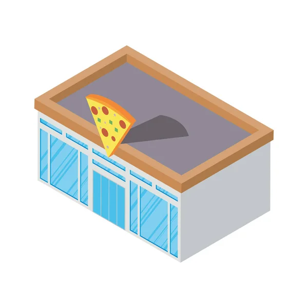 Edificio de restaurante de pizza — Vector de stock